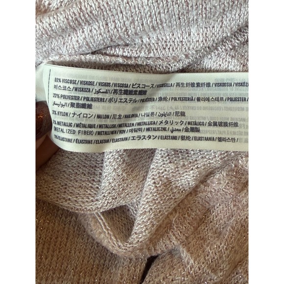 Abercrombie Kids Long Sleeve Glitter Logo Graphic Sweater Light Pink Size 13 14 - Picture 4 of 4